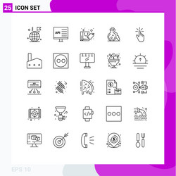 Stock icon pack 25 line signs and symbols vector