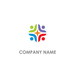 Circle group diversity unity colored logo Vector Image