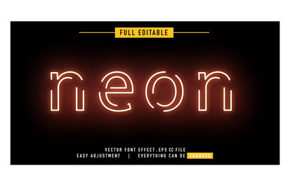 neon text effect that can be edited easily vector image