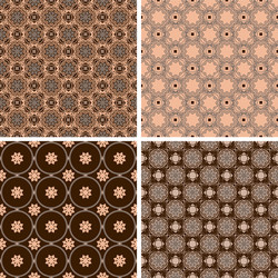 set of seamless patterns in trendy mono line style vector image