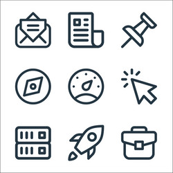user interface line icons linear set quality vector image