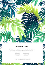hawaiian floral design with palm leaves exotic Vector Image