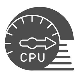 processor usage and load speed solid icon cpu vector image