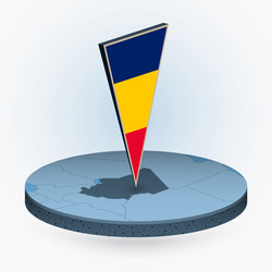 chad map in round isometric style with triangular vector image
