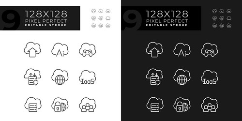 cloud for data processing pixel perfect linear vector image