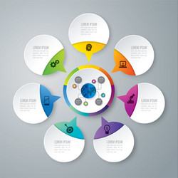 infographics design with 7 options vector