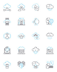 online security linear icons set encryption vector image