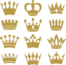 crown icons isolated on white background Vector Image