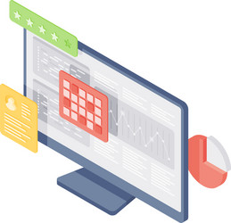 Modern Data Display Monitor vector image