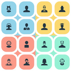set of simple avatar icons vector image