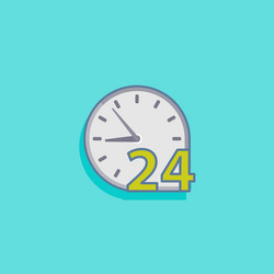 simple with open 24 hours a day icon flat de vector