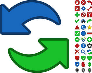 update arrows symbol with toolbar icon set vector image