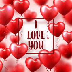 valentines day abstract background with red 3d vector image