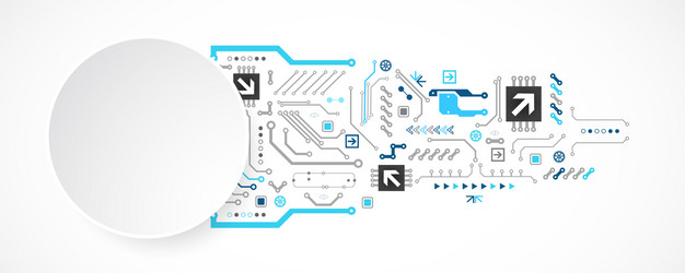 abstract technology circuit board communication vector image