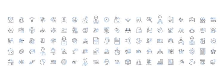 agile development line icons collection sprint vector image