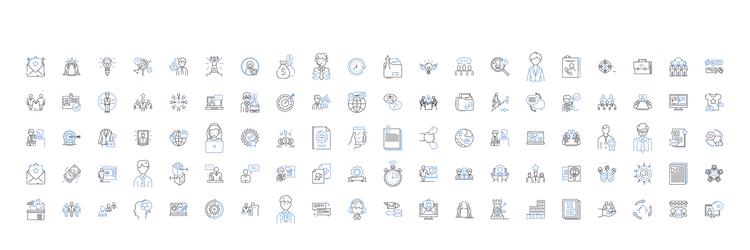 agile development line icons collection sprint vector