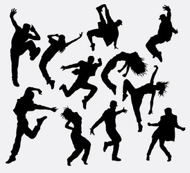 Dancer Silhouettes - Male & Female Vector Image