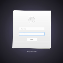 flat design minimalistic log in form vector