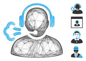 Hatched operator speech mesh vector