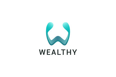 Letter w modern 3d aesthetic minimal logo Vector Image