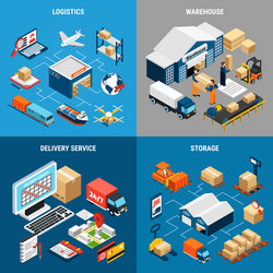 Isometric marine logistics and worldwide Vector Image