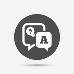 question answer sign icon qa symbol vector image