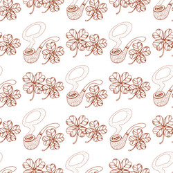 seamless pattern with a pipe and clover vector image