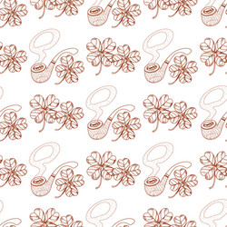 Seamless pattern with a pipe and clover vector