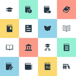 set of simple knowledge icons vector image