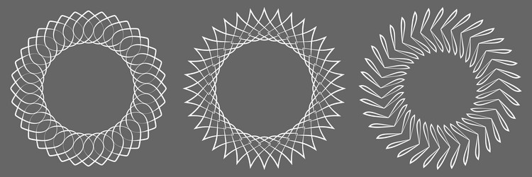 thin line round circular mandala motif pattern vector image