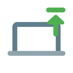 transferring data to server using a laptop vector image