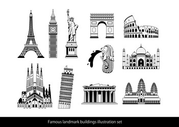 world famous buildings set heritage vector