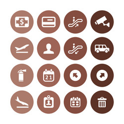 airport icons universal set for web and ui vector image