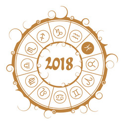 astrology symbols in circle pisces sign Vector Image