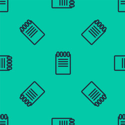 blue line notebook icon isolated seamless pattern vector image