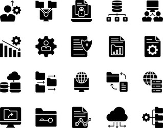 data organization glyph icons vector