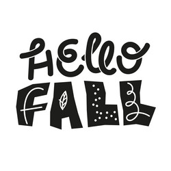 fall lettering decorative autumn poster in black Vector Image