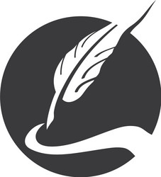Feathers pen black icon silhouette logo goose Vector Image