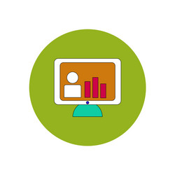 in flat design of column chart vector image