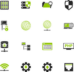 internet server network icons set vector image