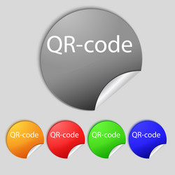 qr-code sign icon scan code symbol set of colored vector image