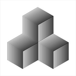 stack of isometric cubes optical pattern vector image