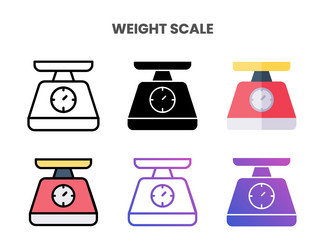 weight scale icons set with different styles vector image
