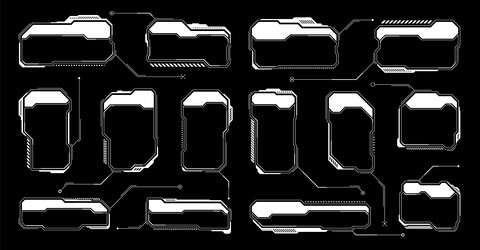 White futuristic hud ui elements sci-fi user Vector Image