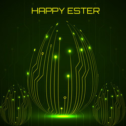 abstract technology easter eggs with circuit vector image