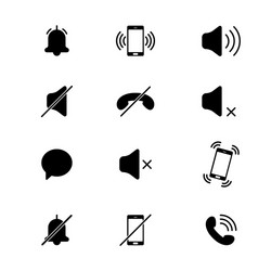 audio mobile phone icons mode noise silence vector image