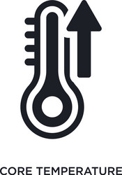 black core temperature isolated icon simple vector image