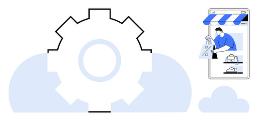 e-commerce optimization with cloud technology vector image