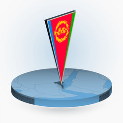 eritrea map in round isometric style vector