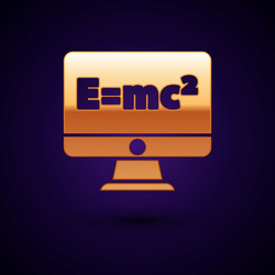 gold math system equation solution on computer vector image